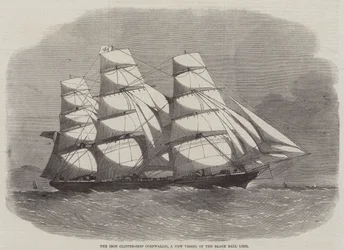 Der eiserne Klipperschiff Cornwallis, ein neues Schiff der Black Ball Line